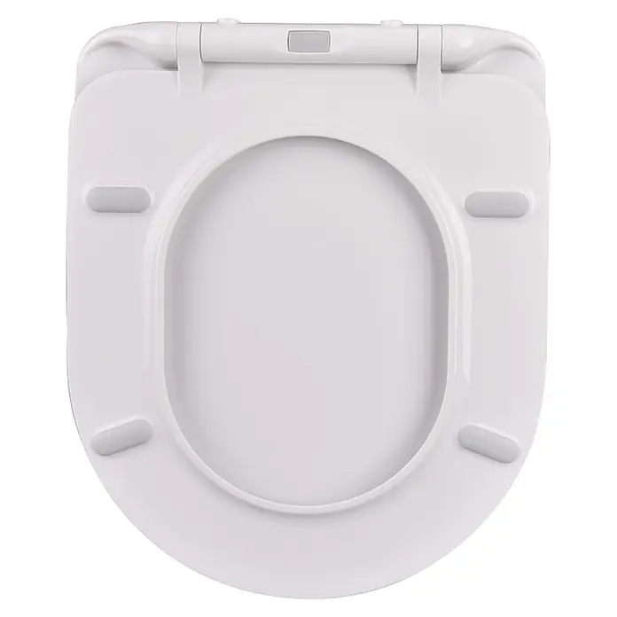 Kiamami Valentina WC-Sitz - Weiß, Mit Absenkautomatik - Weißer Toilettensitz aus Kunststoff mit Deckel und Absenkautomatik.