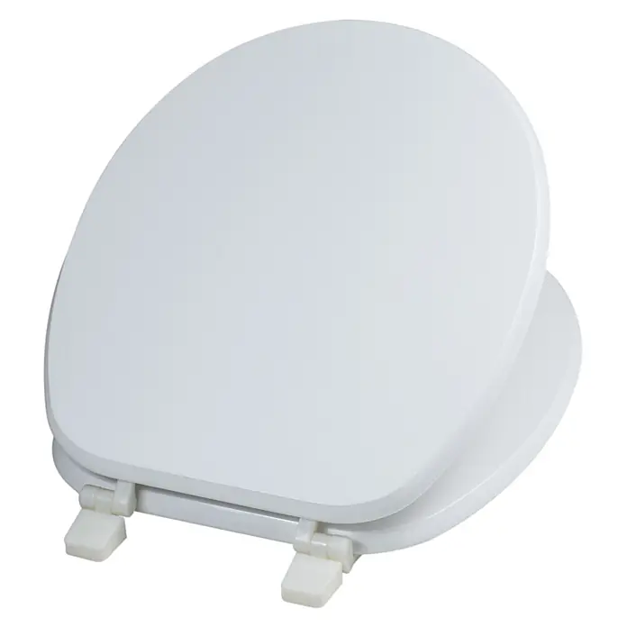Kiamami Valentina WC-Sitz - Weiß - Weißer Toilettensitz und -deckel aus Kunststoff mit Scharnieren.