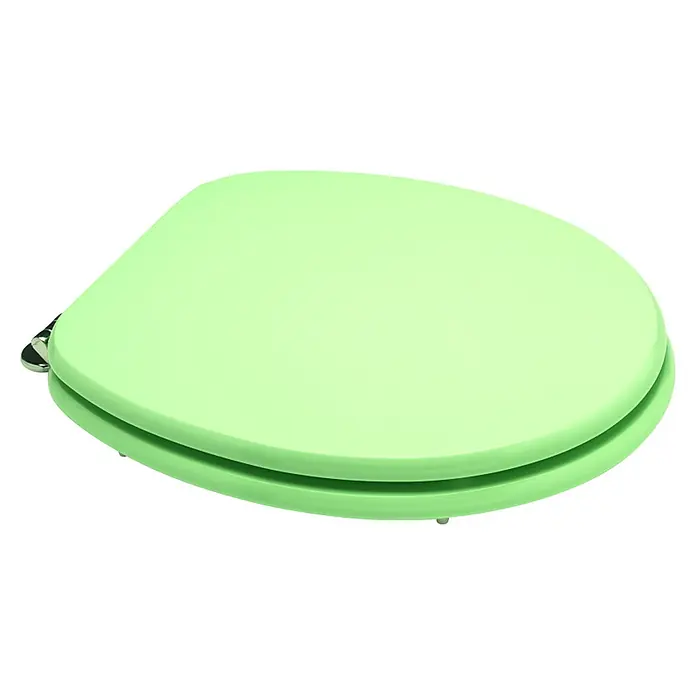 Kiamami Valentina WC-Sitz - Grün - Hellgrüner Toilettensitz mit Chromscharnieren.