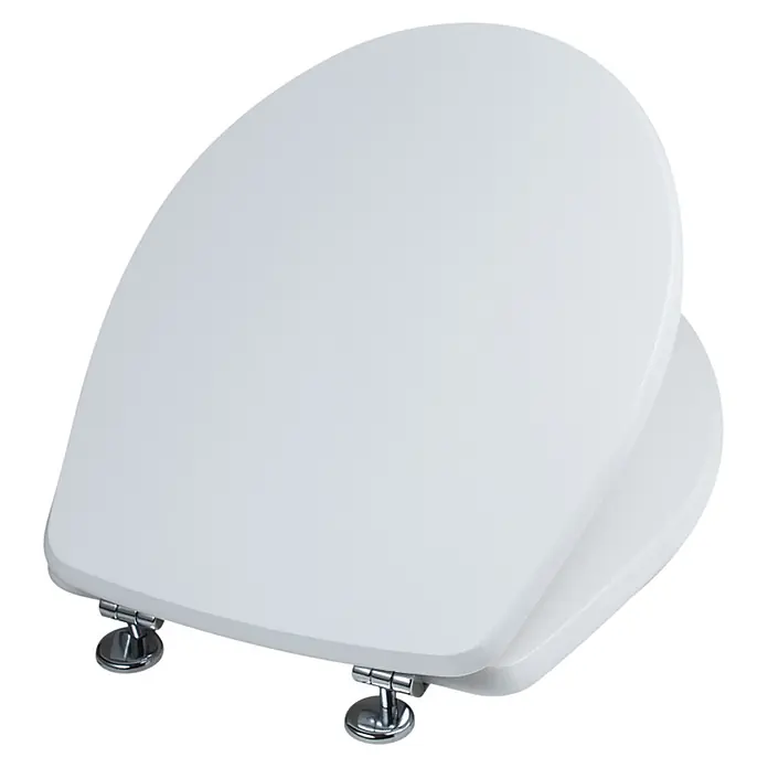 Kiamami Valentina WC-Sitz - Weiß - Weißer Toilettensitz mit Chromscharnieren.