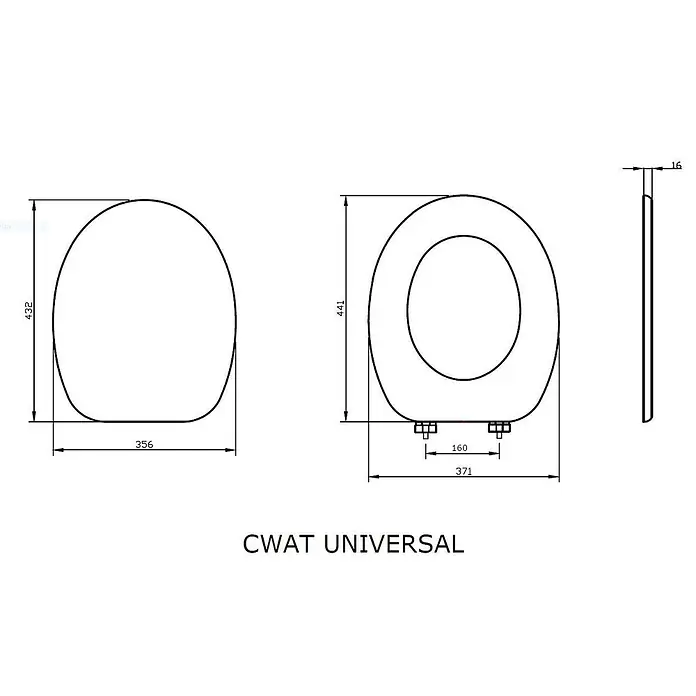 Kiamami Valentina WC-Sitz - Violett - Ovaler Toilettensitz mit Maßen: 441mm Länge, 371mm Breite, 160mm Scharnierabstand, 16mm Dicke.