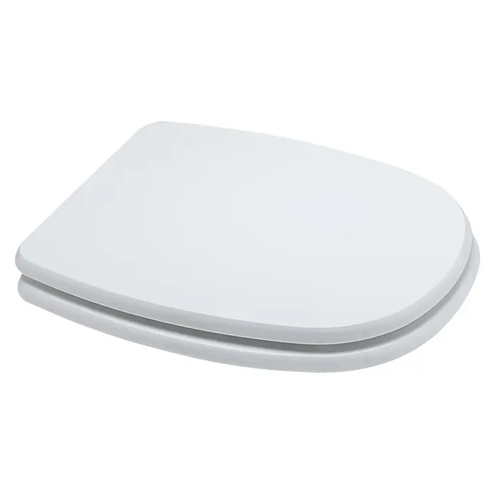 Kiamami Valentina WC-Sitz - Weiß - Weißer Duroplast Toilettensitz, geschlossen.