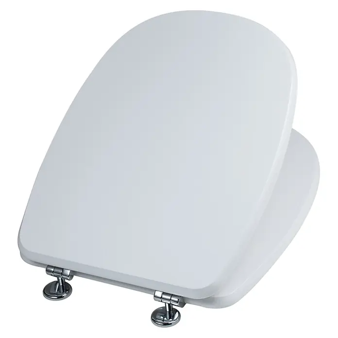Kiamami Valentina WC-Sitz - Weiß - Weißer Toilettensitz mit Chromscharnieren.
