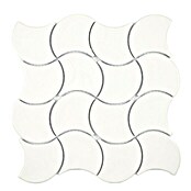Mosaikfliese Fächer Uni FS 19I (27,6 x 27,6 cm, Elfenbein, Glänzend)