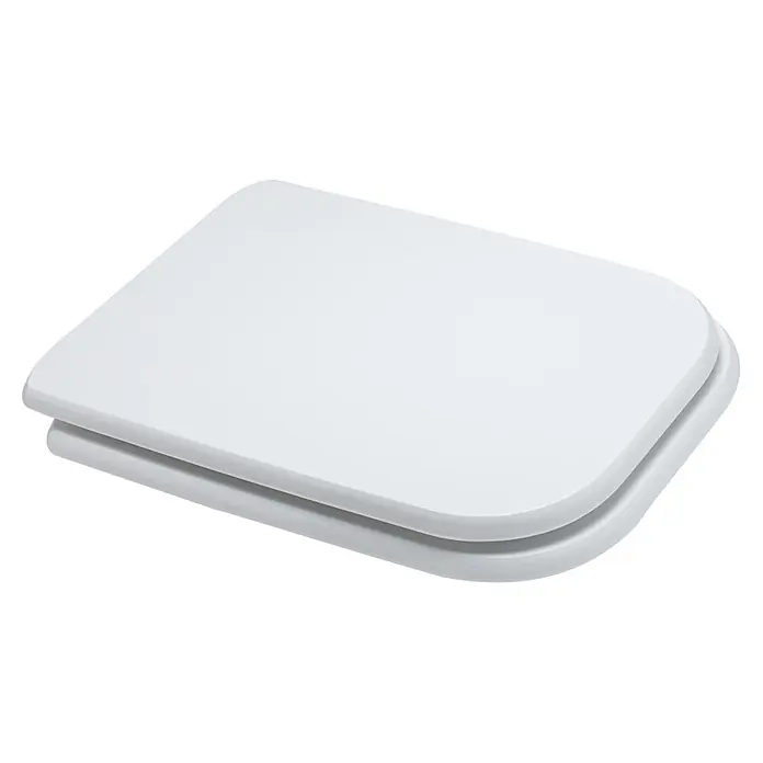 Kiamami Valentina WC-Sitz - Weiß - Weißer Toilettensitz, geschlossen, mit abgerundeten Kanten.