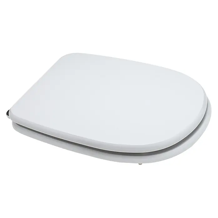 Kiamami Valentina WC-Sitz - Grau - Weißer, geschlossener Toilettensitz mit glatter Oberfläche. Der Deckel liegt auf dem Sitz.