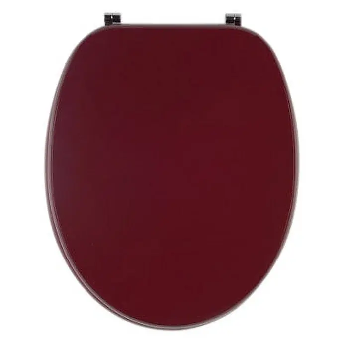 Kiamami Valentina WC-Sitz - Rot - Glänzender roter Toilettensitz mit Chromscharnieren.