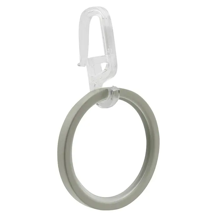 Expo Ambiente Flachring - Elfenbein, Geeignet für: Gardinenstangen Ø 20 mm, 10 Stk. - Ein Haken mit einem daran befestigten Handtuchring. Ideal für Badezimmer und Küche, um Handtücher ordentlich aufzuhängen.