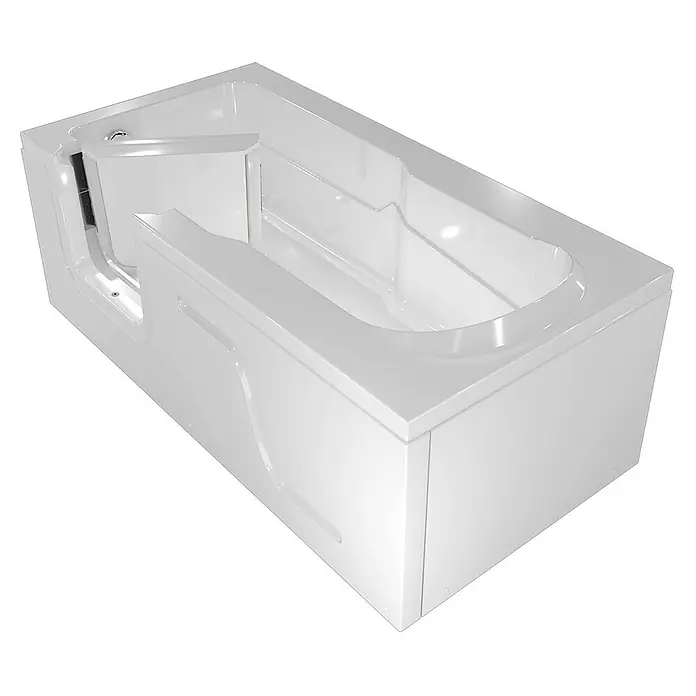 AcquaVapore Badewanne Fertigdusche S17-R - 75 x 150 cm, Acryl, Weiß - Weiße, barrierefreie Badewanne mit Seitentür für einfachen Einstieg.