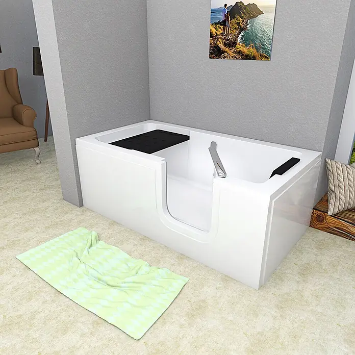 AcquaVapore Badewanne Fertigdusche S15-R -  - Weiße begehbare Badewanne mit niedriger Einstiegstür für barrierefreies Baden.