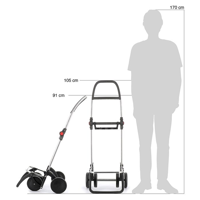 Rolser Carro de la compra I-MAX Chiara (L x An x Al: 45 x 66 x 53 cm, Capacidad de carga: 40 kg, Cuadros azul) | BAUHAUS