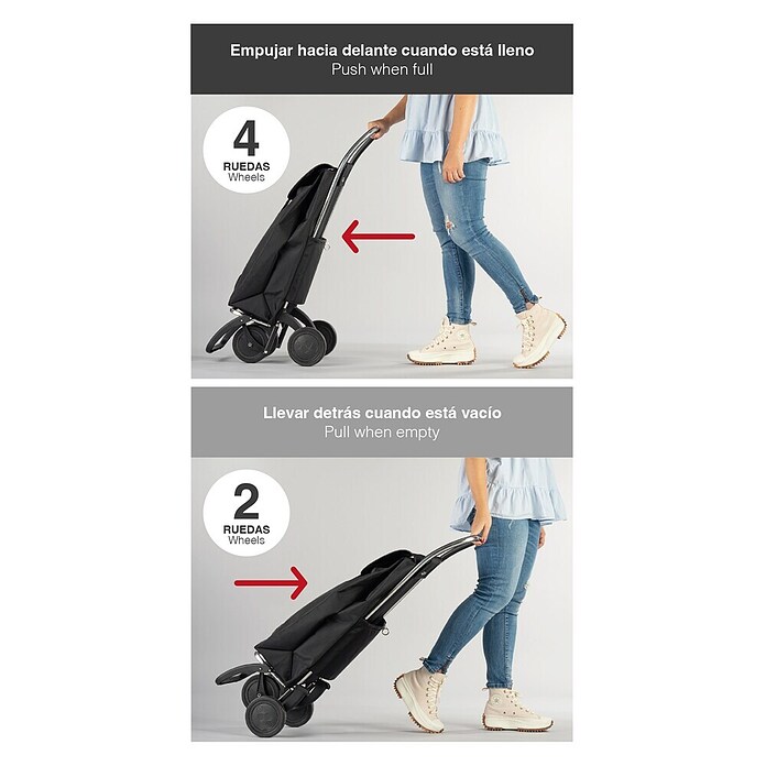 Rolser Carro de la compra Akanto MF 4 (L x An x Al: 41 x 117 x 56 cm, Capacidad de carga: 40 kg, Morado) | BAUHAUS