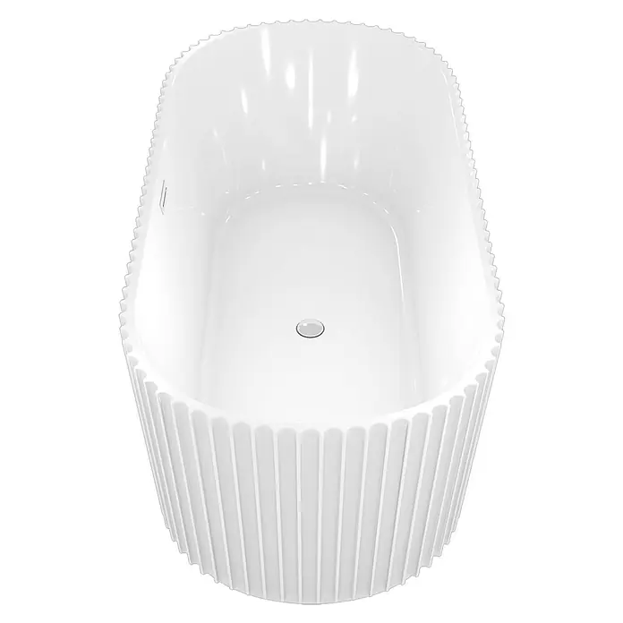 AcquaVapore Freistehende Badewanne Fertigdusche F08-170 - L x B: 170 x 80 cm, Acryl, Weiß - Weiße Badewanne mit geriffelter Außenseite, glatter Innenseite und Abfluss.