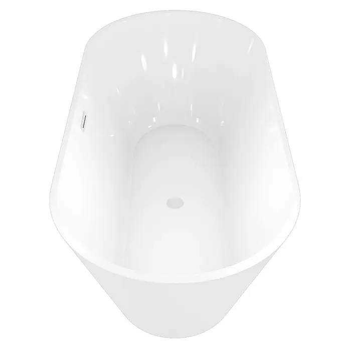 AcquaVapore Freistehende Badewanne Fertigdusche F01-170 - L x B: 170 x 80 cm, Acryl, Weiß - Weiße freistehende Badewanne mit ovalem Becken und Überlaufablauf.