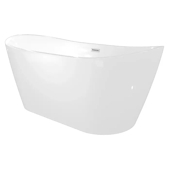 AcquaVapore Freistehende Badewanne Fertigdusche F03-180 - L x B: 180 x 80 cm, Acryl, Weiß - Weiße freistehende Badewanne.