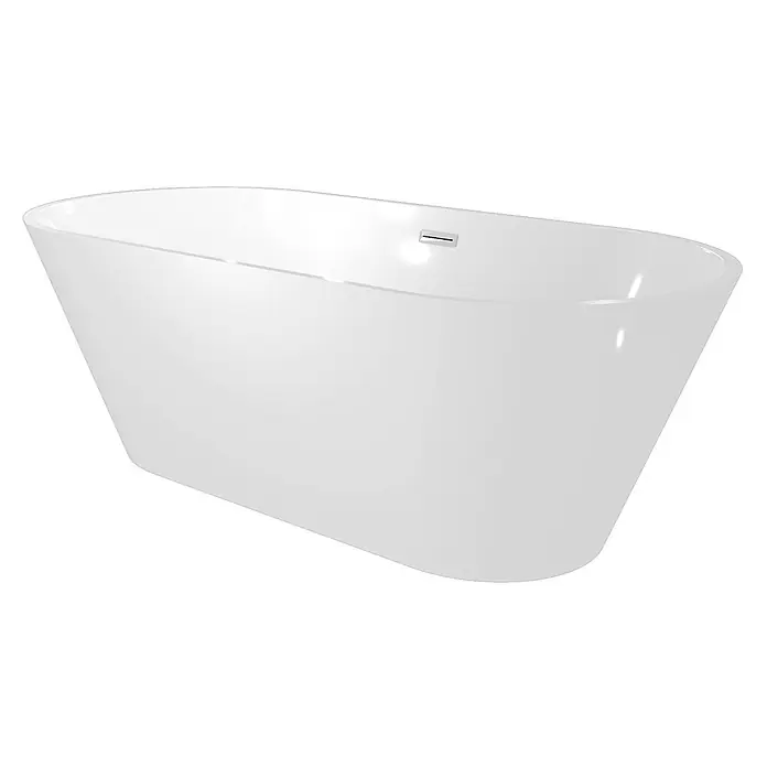 AcquaVapore Freistehende Badewanne Fertigdusche F01-170 - L x B: 170 x 80 cm, Acryl, Weiß - Weiße, freistehende, moderne Badewanne mit elegantem Design und integriertem Überlaufschlitz.