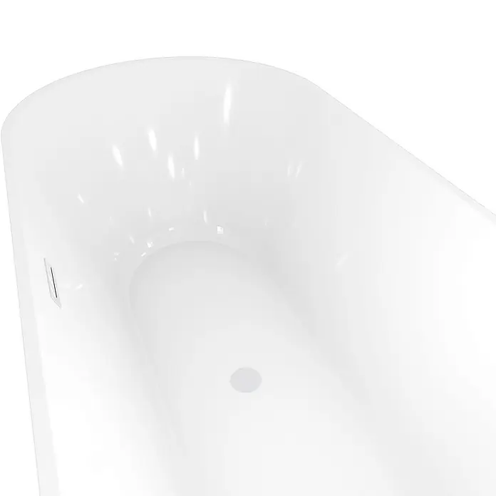 AcquaVapore Freistehende Badewanne Fertigdusche F01-170 - L x B: 170 x 80 cm, Acryl, Weiß - Weißes, glänzendes Badewanneninterieur mit integriertem Überlauf und Abfluss.