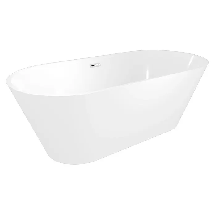 AcquaVapore Freistehende Badewanne Fertigdusche F01-170 - L x B: 170 x 80 cm, Acryl, Weiß - Weiße freistehende Badewanne mit integriertem Überlaufschlitz.