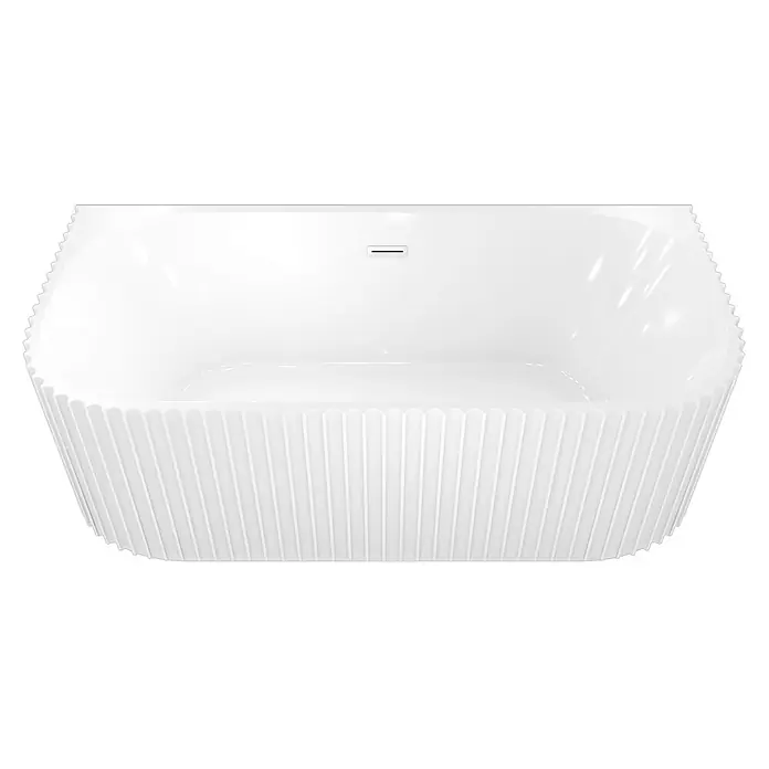 AcquaVapore Freistehende Badewanne Fertigdusche F07-170-B - L x B: 170 x 80 cm, Acryl, Weiß - Weiße freistehende Badewanne mit geriffelter Außenseite und integriertem Überlaufschlitz.