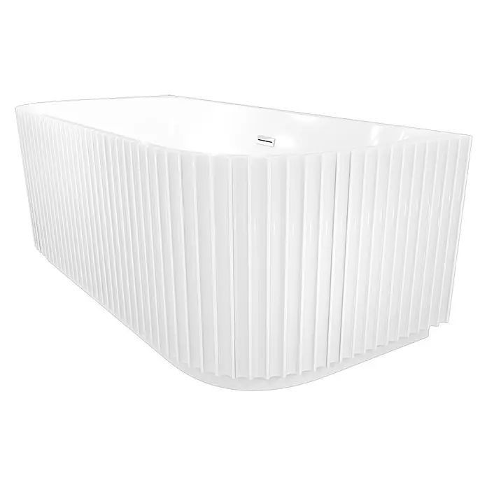 AcquaVapore Freistehende Badewanne Fertigdusche F07-170-B - L x B: 170 x 80 cm, Acryl, Weiß - Weiße freistehende Badewanne mit geriffelter Außenseite.