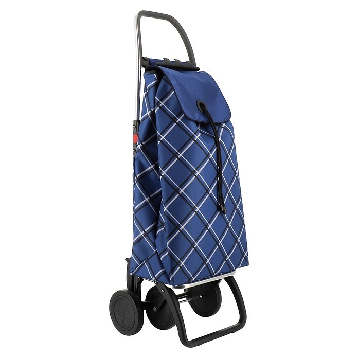 Rolser Carro de la compra I-MAX Chiara (L x An x Al: 45 x 66 x 53 cm, Capacidad de carga: 40 kg, Cuadros azul) | BAUHAUS