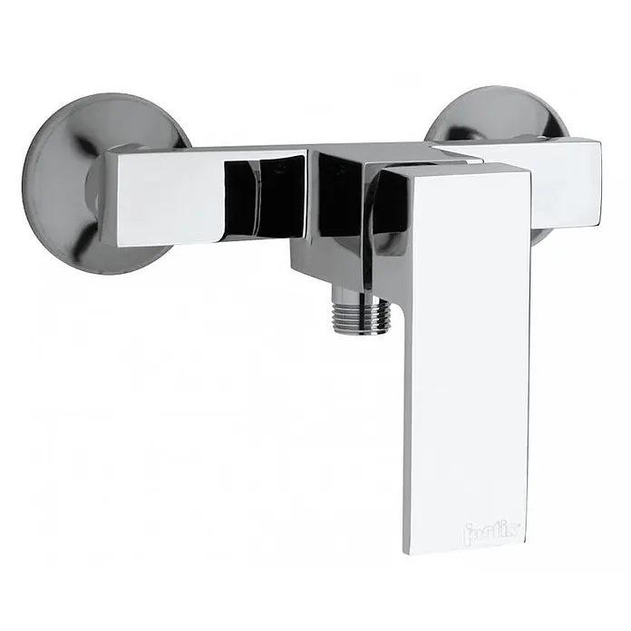 Kiamami Valentina Badewannenarmatur - Silber - Verchromte Wand-Duscharmatur im modernen, rechteckigen Design.