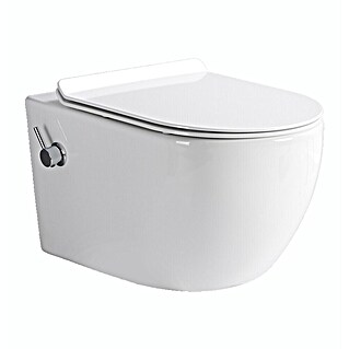 Glasdeals Wand-Dusch-WC TAHARET (Spülrandlos, Spülform: Tief, WC Abgang: Waagerecht, Weiß)