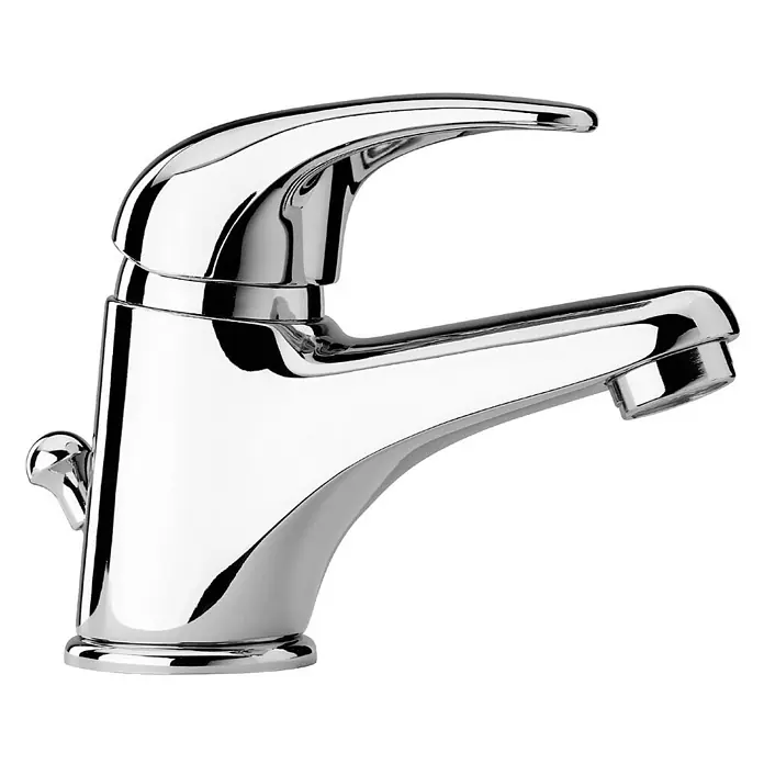 Kiamami Valentina Waschtischarmatur - Silber - Polierte Chrom-Einhebel-Waschtischarmatur mit gebogenem Auslauf und seitlicher Ablaufgarnitur.