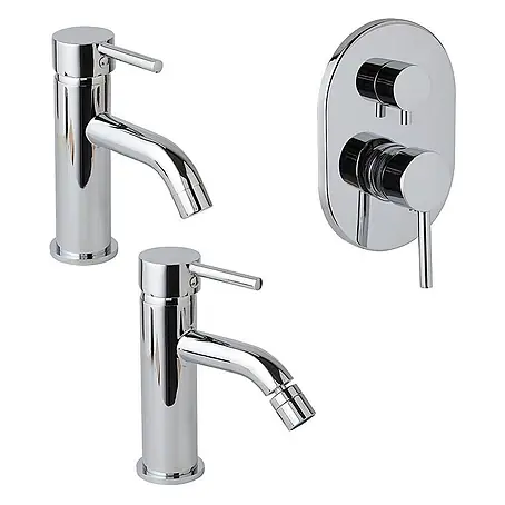 KV Badarmaturen-Set – Waschtisch, Bidet und Unterputz-Duscharmatur mit Umsteller | Fassa