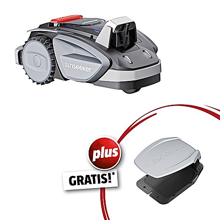 Sunseeker Mähroboter-Set V3 inkl. Garage (600 m², Schnittbreite: 18 cm, Kamera-gestützte Navigation)