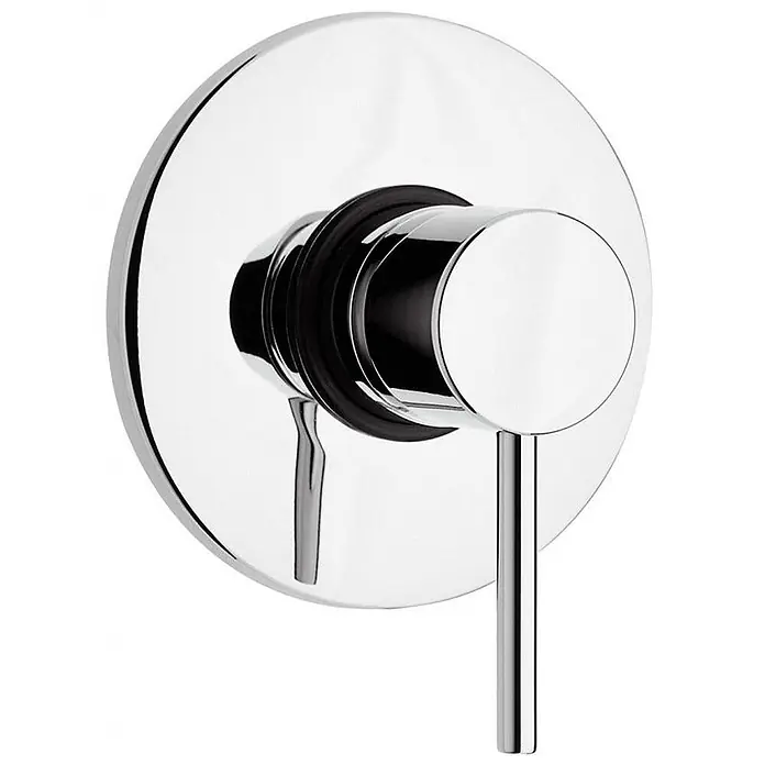 Kiamami Valentina Badewannenarmatur - Silber - Polierter Chrom-Rund-Duschmischer für die Wandmontage mit zylindrischem Einhebelgriff.