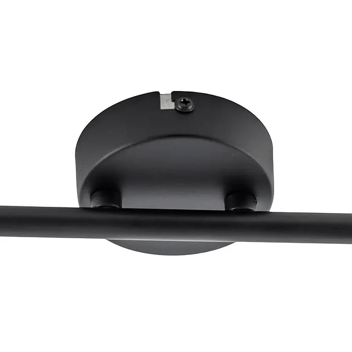 Lindby Deckenstrahler Pendura - schwarz, alu / grau / zink, E14 - Mattschwarze, runde Deckenhalterung aus Metall für eine Leuchte, mit angebrachter horizontaler Stange.