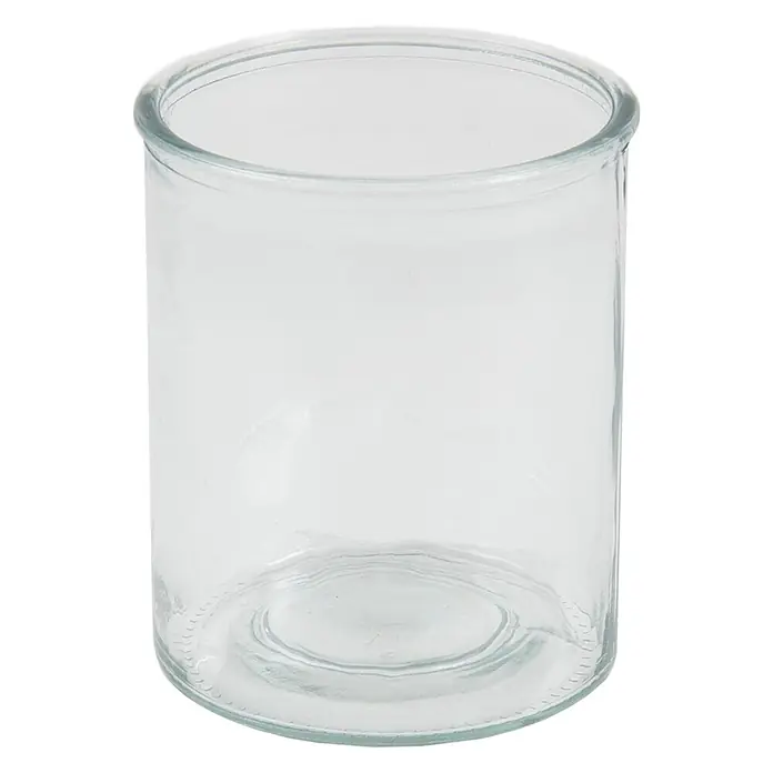 ECD Germany Deko-Tischleuchte 50xØ28cm Natur Korbgeflecht Handgeflochtene Gartenlaterne Kerzenhalter -  - Transparentes Glasgefäß, zylindrische Form, mit weiter Öffnung.