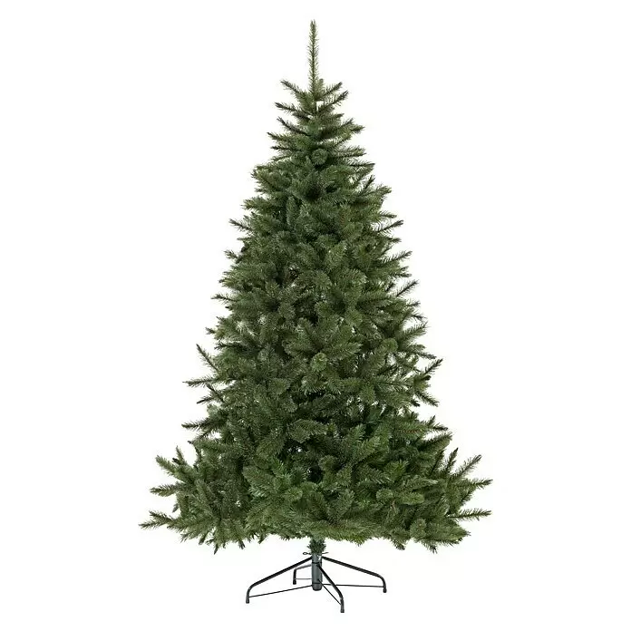 Künstlicher Weihnachtsbaum Bristlecone - Höhe: 260 cm, Grün - Grüner künstlicher Weihnachtsbaum mit dichten, realistischen Ästen und stabilem Metallständer.