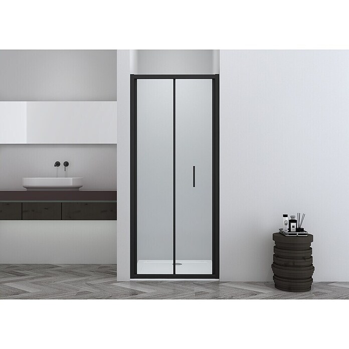 Sanotechnik Zložljiva vrata za tuš kabino Slim Line  (80 x 200 cm, Črna, Vgradne dimenzije: 78-82 cm) | 3673 - Falttür | DADB - Duschabtrennungen | DAD - Badausstattung | DA - Badausstattung/Bäderwelt | D - Sanitär | BAUHAUS