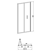 Sanotechnik Zložljiva vrata za tuš kabino Slim Line  (90 x 200 cm, Krom, Vgradne dimenzije: 88-92 cm) | 3673 - Falttür | DADB - Duschabtrennungen | DAD - Badausstattung | DA - Badausstattung/Bäderwelt | D - Sanitär | BAUHAUS