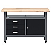 Küpper Delovni pult  (Do x Š: 120 x 60 cm, Delovna višina: 84 cm, Nosilnost: 300 kg, Črna, Število predalov: 3 kos) | Delovni pulti | Oprema za delavnice | Orodja in stroji | Izdelki | BAUHAUS