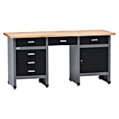 Küpper Delovni pult  (Do x Š: 60 x 170 cm, Delovna višina: 84 cm, Nosilnost: 300 kg, Črna, Število predalov: 6 kos) | Delovni pulti | Oprema za delavnice | Orodja in stroji | Izdelki | BAUHAUS