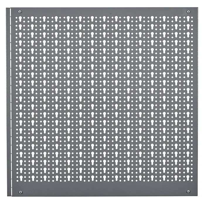 Küpper Stahlblech-Lochwand - B x H: 60 x 60 cm, 1 -tlg. - Graue Metall-Lochplatte mit Schlüsselloch- und Rundlöchern zur vielseitigen Wandaufbewahrung.