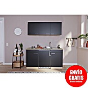 Respekta Cocina (Ancho: 150 cm, Con placa de dos fuegos, Negro)