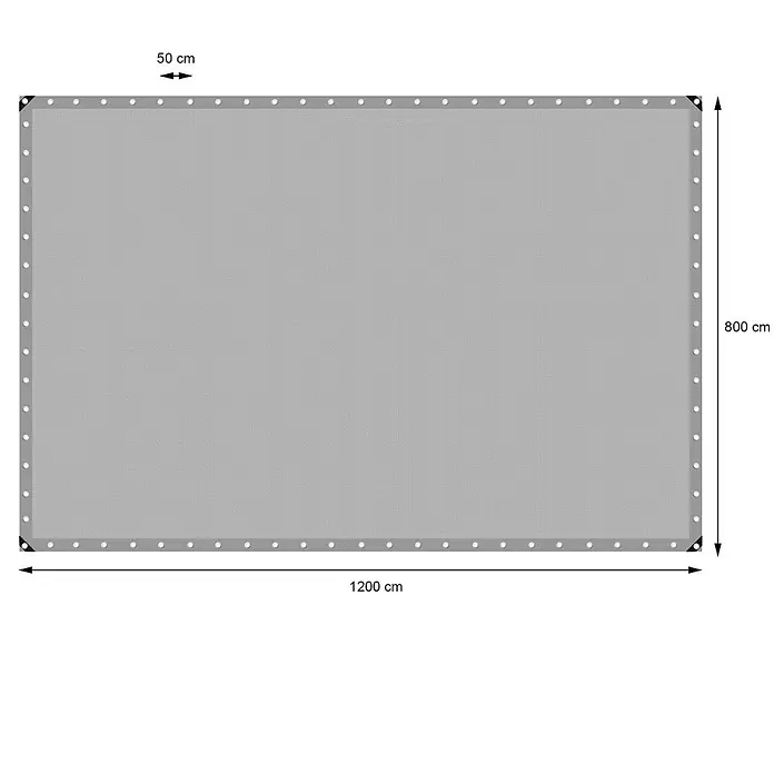 ECD Germany Abdeckplane Gartenplane 260g/m² mit Ösen Reißfeste Regenplane Polyethylen - L x B: 1.200 x 600 cm, 260 g/m², Kunststoff - Graue rechteckige Netzplane, 1200x800 cm, mit Ösen im 50 cm Abstand.