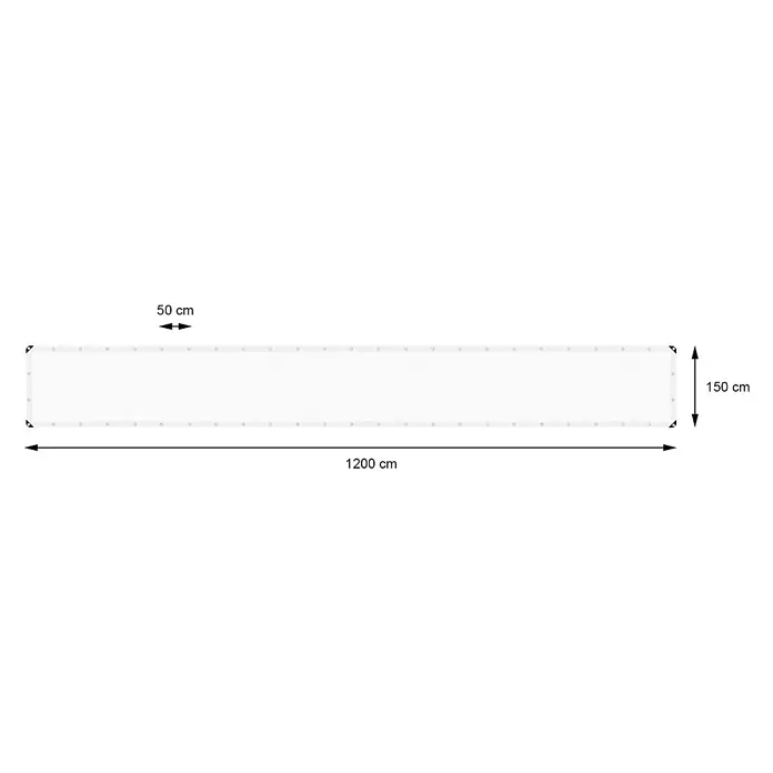 ECD Germany Abdeckplane Gartenplane 260g/m² mit Ösen Reißfeste Regenplane Polyethylen - L x B: 1.200 x 150 cm, 260 g/m², Kunststoff - Weißes rechteckiges Netzgewebe, 1200x150 cm, mit verstärkten Ecken und Ösen im Abstand von 50 cm oben und unten.