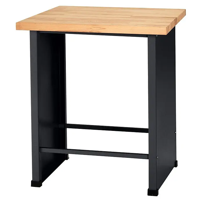 Küpper Profi Modul System Werkbank Klein - B x L: 73 x 70 cm, Arbeitshöhe: 89 cm - Hohe Werkbank mit heller Holzplatte und stabilem, dunkelgrauem Metallrahmen.