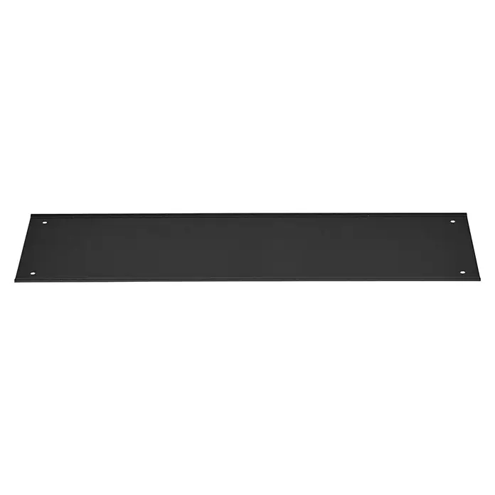 Küpper Profi Modul System Stabilisierungsblech - B x L: 20 x 62 cm - Schwarze, rechteckige Metallplatte mit vier Befestigungslöchern an den Ecken.