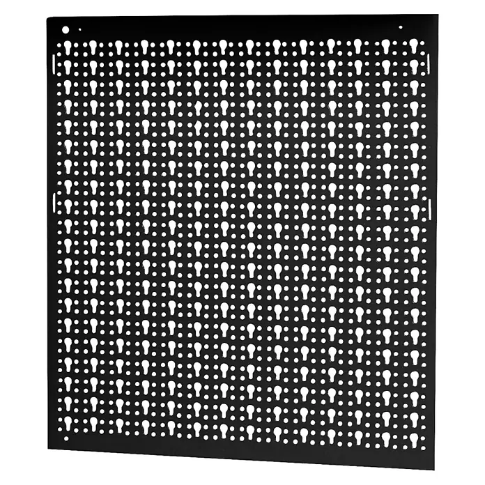 Küpper Profi Modul System Lochwand Klein - B x L: 55 x 55 cm - Schwarze Lochplatte mit abwechselnden runden und schlüssellochförmigen Löchern für vielseitige Aufbewahrung.