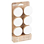 Nesu Pomo para muebles Círculo blanco 6 uds. (Ø x Al: 80 x 27 mm, Madera)