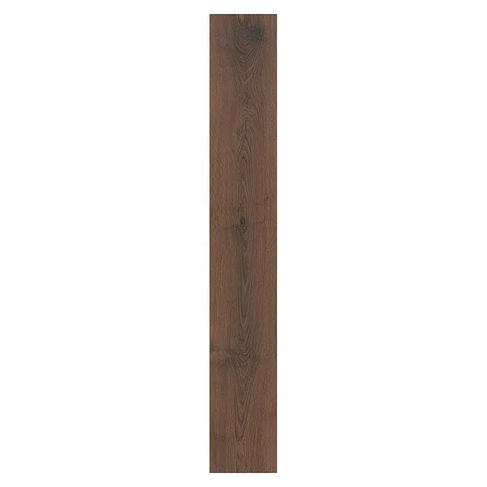 Krono Original Laminat Comfort Silent Cork - Bourbon Hills Oak, Landhausdiele, 1.288 x 195 x 8 mm - Dunkelbraune Holzdiele mit natürlicher Maserung für Bodenbelag.