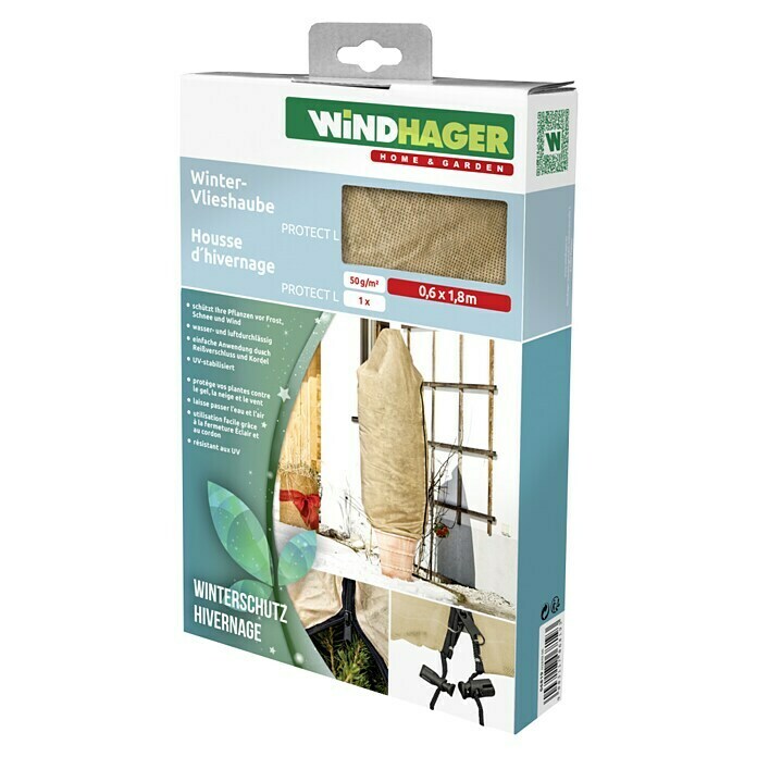Windhager Haubenvlies Protect  (B x H: 0,6 x 1,8 m, Beige, 50 g/m²)