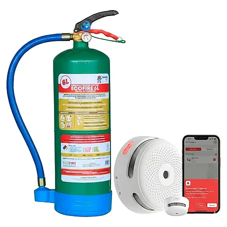 Simonrack Ecofire Extintor de incendios + detector de humos Smart