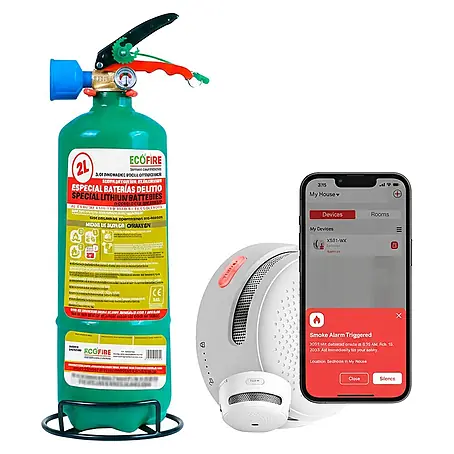Simonrack Ecofire Extintor de incendios + detector de humos Smart